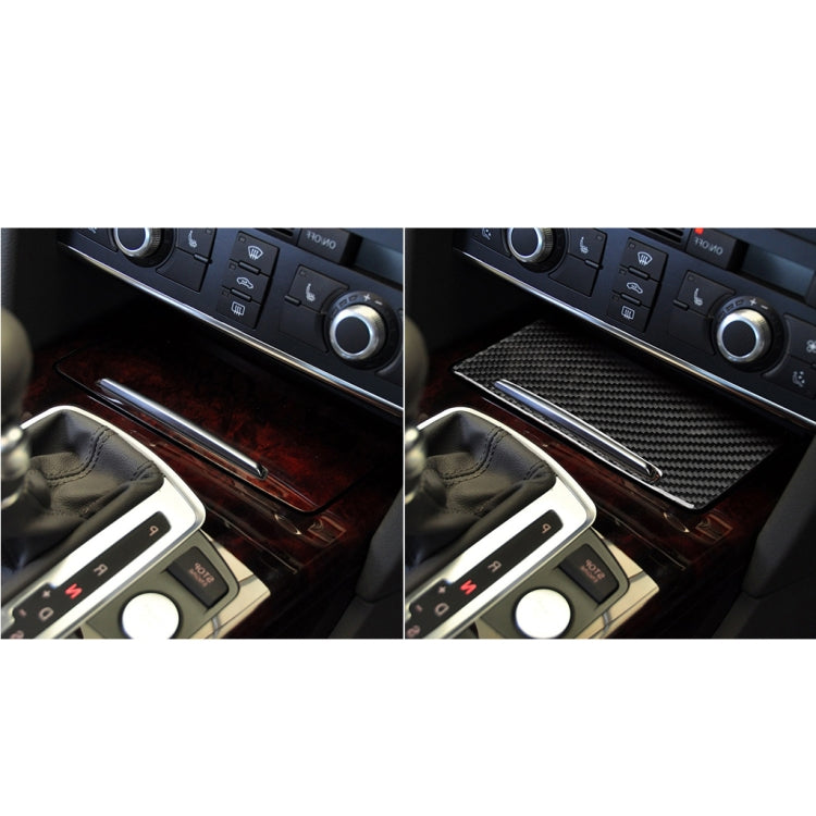Car Carbon Fiber Storage Cover Decorative Sticker for Audi A6 2005-2011, Right Drive
