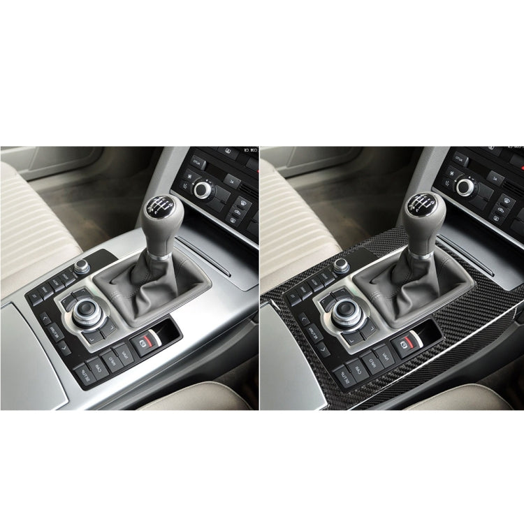 Car Carbon Fiber Gear Shift Position + Side Panel Decorative Sticker for Audi A6 2005-2011, Right Drive, High Configuration