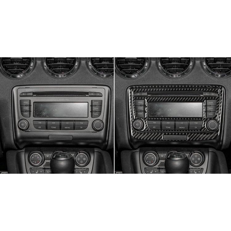 Car Carbon Fiber Air Conditioning CD Panel Decorative Sticker for Audi TT 8n 8J MK123 TTRS 2008-2014, Left and Right Drive Universal, B Style