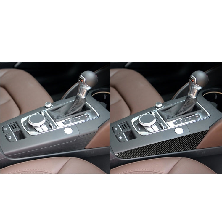 Car Carbon Fiber Gear Shift Position Side Panel Decorative Sticker for Audi A3 2014-2019, Right Drive