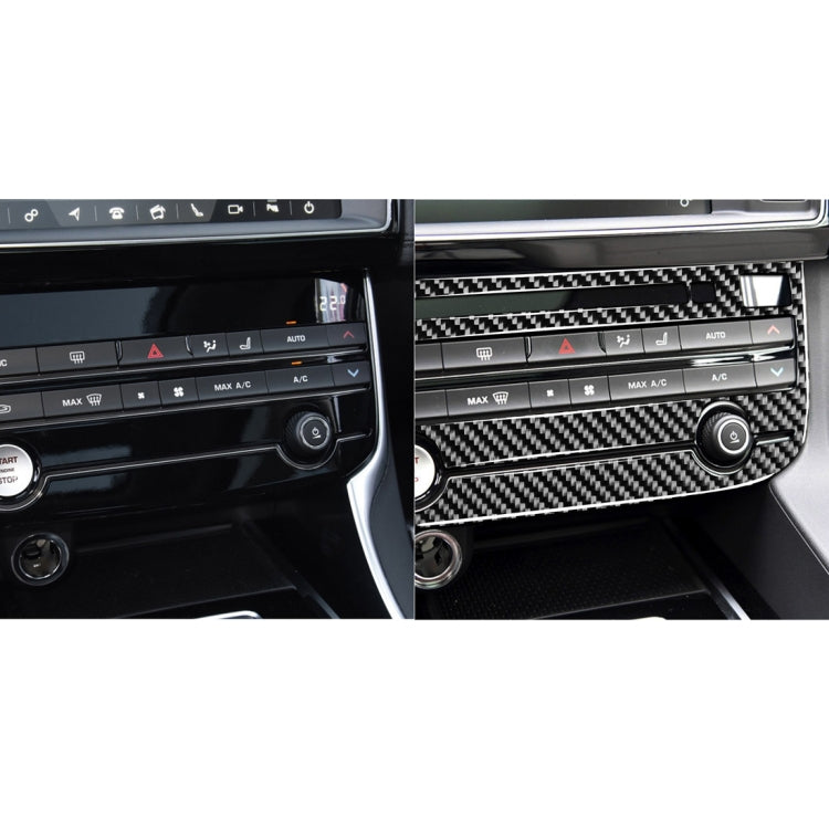 Car Carbon Fiber Air Conditioning Panel Decorative Stickers for Jaguar F-PACE X761 XE X760 XF X260 2016-2020, Left and Right Drive Universal