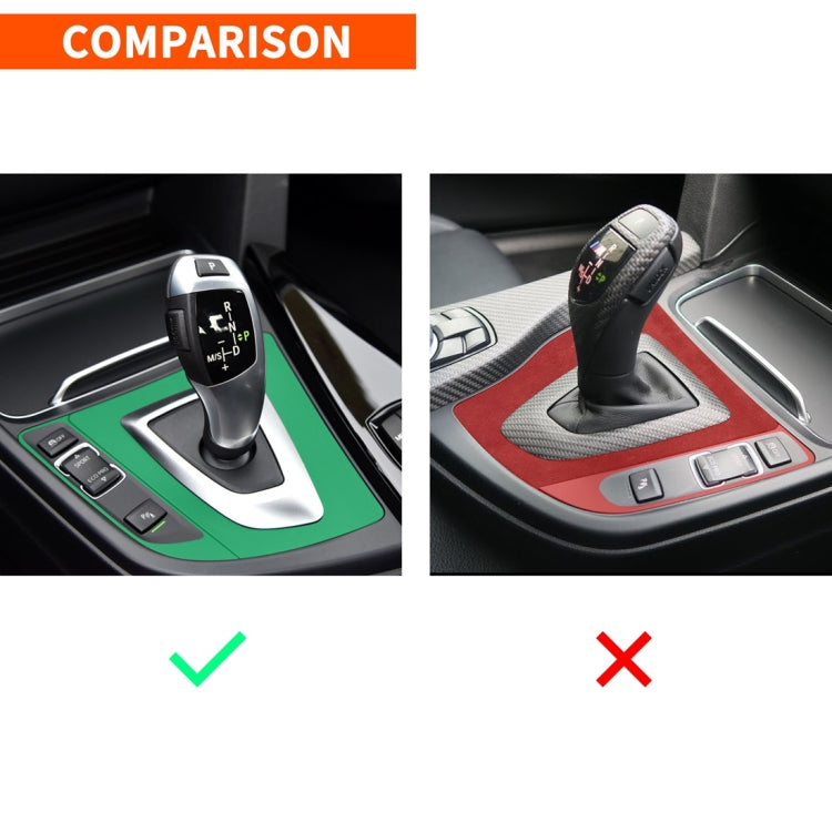 Car Carbon Fiber Gear Position Panel Decorative Sticker for BMW 2013-2017 3 Series F30 / 3GTSeries F34, Right Drive