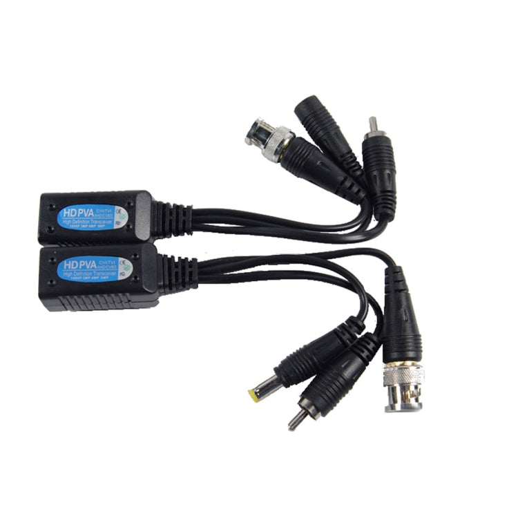 2 PCS Anpwoo 500PVA Spliceable 3 in 1 Power + Video + Audio Balun HD-CVI/AHD/TVI Passive Twisted Transceiver