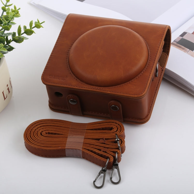 Retro Style Full Body Camera PU Leather Case Bag with Strap for FUJIFILM instax SQUARE SQ6