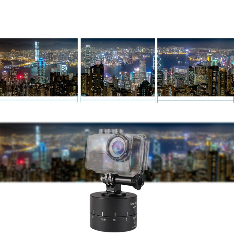 360 Degree Auto Rotation 60 Minutes Time Lapse Stabilizer Tripod Head Adapter for GoPro