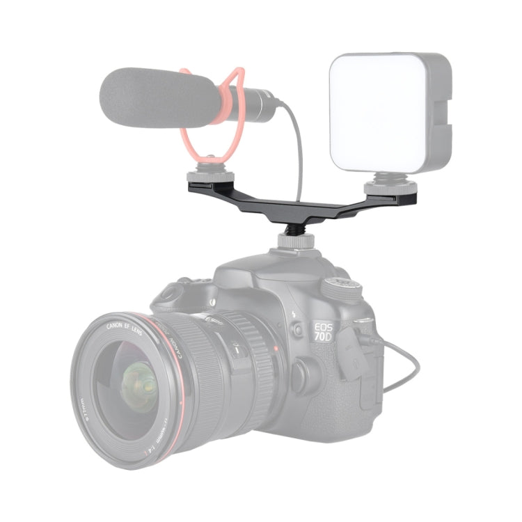 YELANGU YLG0702A Dual Cold Hot Shoe Mount Adapter Aluminum Alloy Extension Bracket