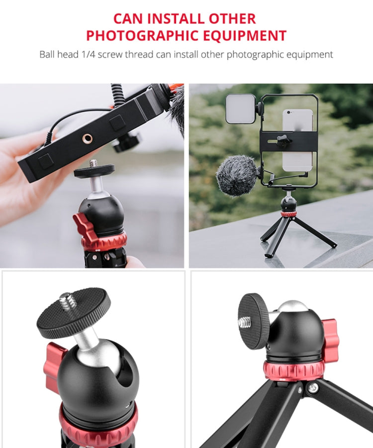YELANGU T1 YLG1202A Pocket Mini Metal Desktop Tripod Mount with 360 Degree Ball Head for DSLR & Digital Cameras
