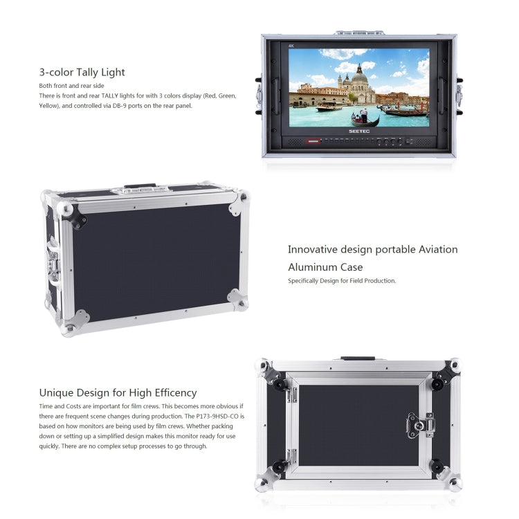 SEETEC P173-9HSD-CO 1920x1080 17.3 inch SDI / HDMI 4K Broadcast Level Professional Photography Camera Field Monitor