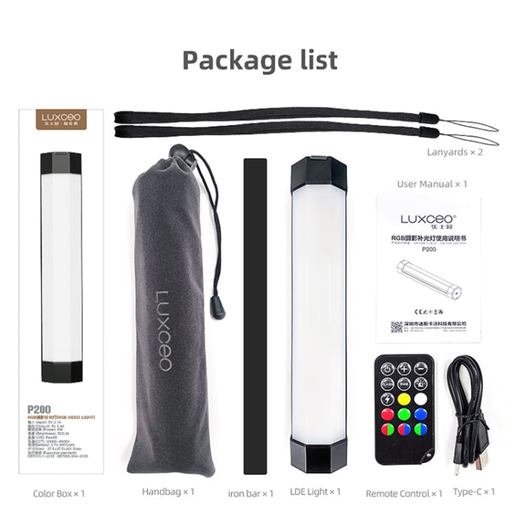 LUXCeO RGB Colorful Photo LED Stick Video Light APP Control Adjustable Color Temperature Waterproof Handheld LED Fill Light with Remote Control