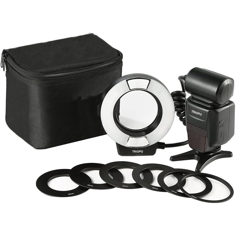 TRIOPO TR-15EX Macro Ring TTL Flash Light with 6 Different Size Adapter Rings For Nikon I-TTL