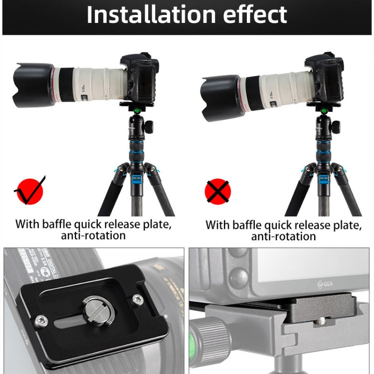 BEXIN PL-62 Anti-rotation Quick Release Plate with Rubber Cushion