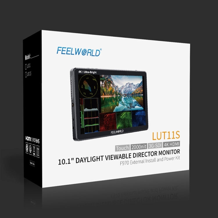 FEELWORLD LUT11S 10.1 inch Ultra High Bright 2000nit Touch Screen DSLR Camera Field Monitor, 3G-SDI 4K HDMI Input Output 1920 x 1200 IPS Panel