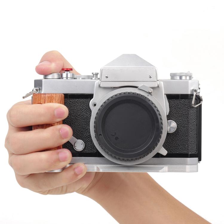 Wooden Hand Grip Arca Quick Release Plate Aluminum Alloy Base for Nikon F / FTn / FT2 / FT3