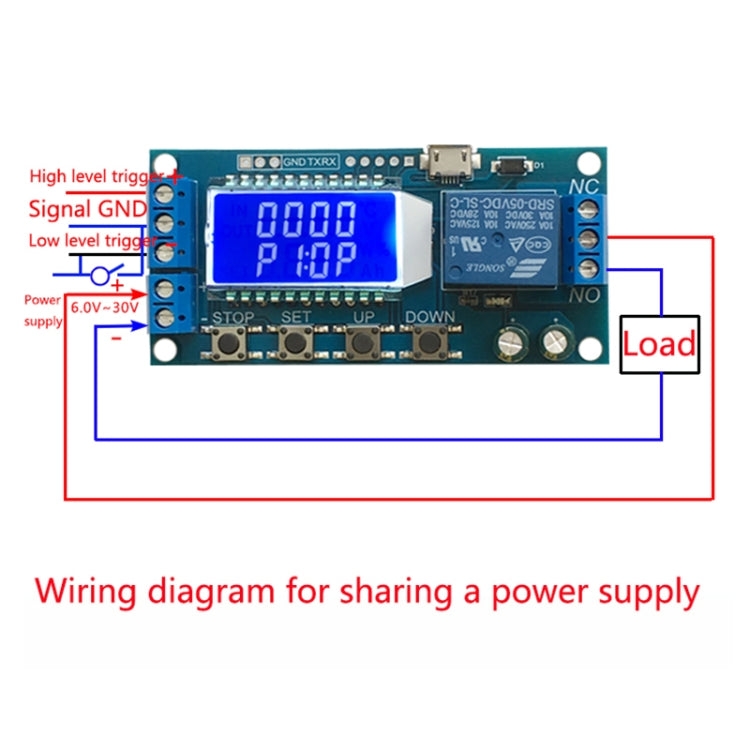 XY-LJ02 6-30V Micro USB Digital LCD Display Time Delay Relay Module Control Timer Switch