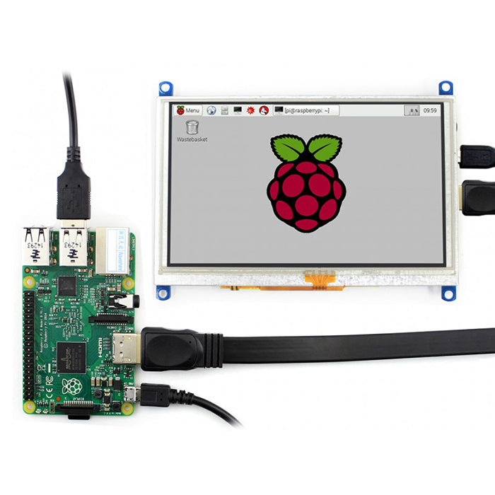 WAVESHARE 5 Inch HDMI LCD (G) 800x480 Touch Screen for Raspberry Pi Supports Various Systems