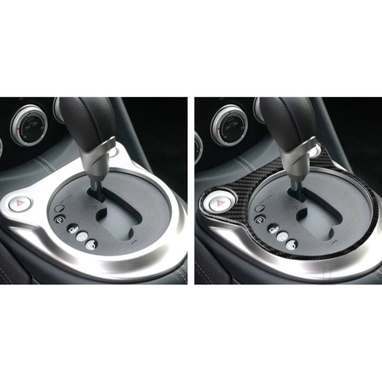 Car Carbon Fiber Whole Gear Position Console Panel Decorative Sticker for Nissan 370Z Z34 2009-, Left and Right Drive Universal