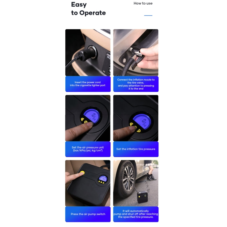 Rock Multi-function Portable LED Digital Display Car Air Pump