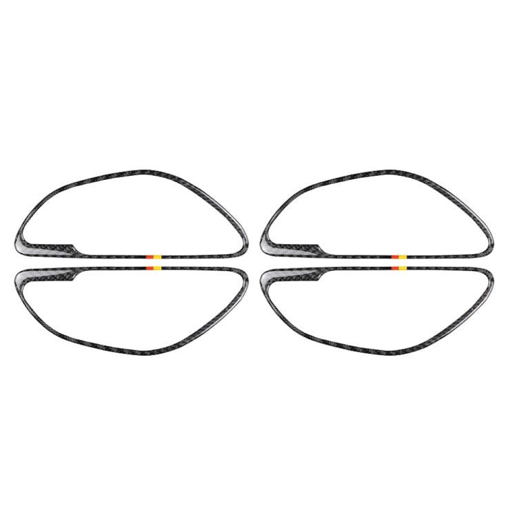 Car Carbon Fiber Door Handle Decorative Sticker for Mercedes-Benz C Class W205 2015-2018 / GLC X253 2016-2018, Left and Right Drive Universal