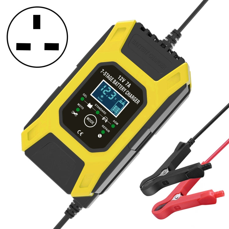 FOXSUR Car / Motorcycle Repair Charger 12V 7A 7-stage + Multi-battery Mode Lead-acid Battery Charger