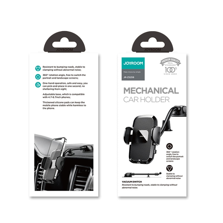 JOYROOM JR-ZS259 360 Degree Rotation Mechanical Car Holder, Style: Long Arm Sucker