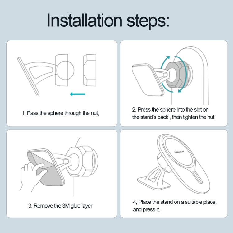 NILLKIN NKL01 MagRoad Lite Paste Type Car Magnetic Holder for iPhone 12 Series