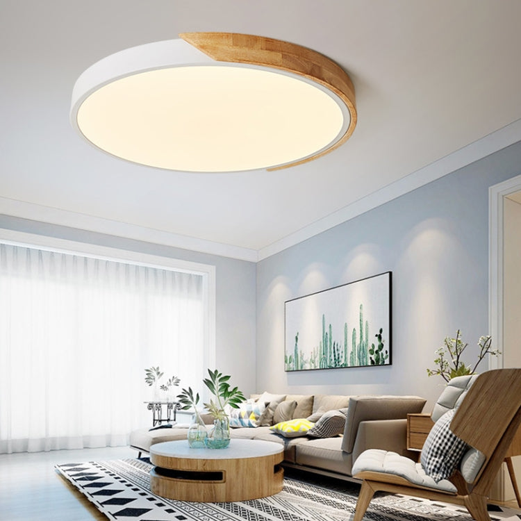 Wood Macaron LED Round Ceiling Lamp, Stepless Dimming
