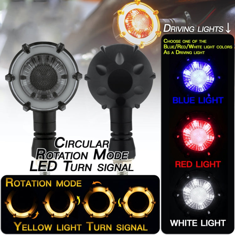 PE-ZSD-174 Motorcycle Flashing Rotation Mode LED Two-color Modified Round Turn Signal Light
