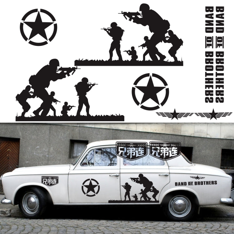 2 PCS/Set D-135 Band of Brothers Pattern Car Modified Decorative Sticker