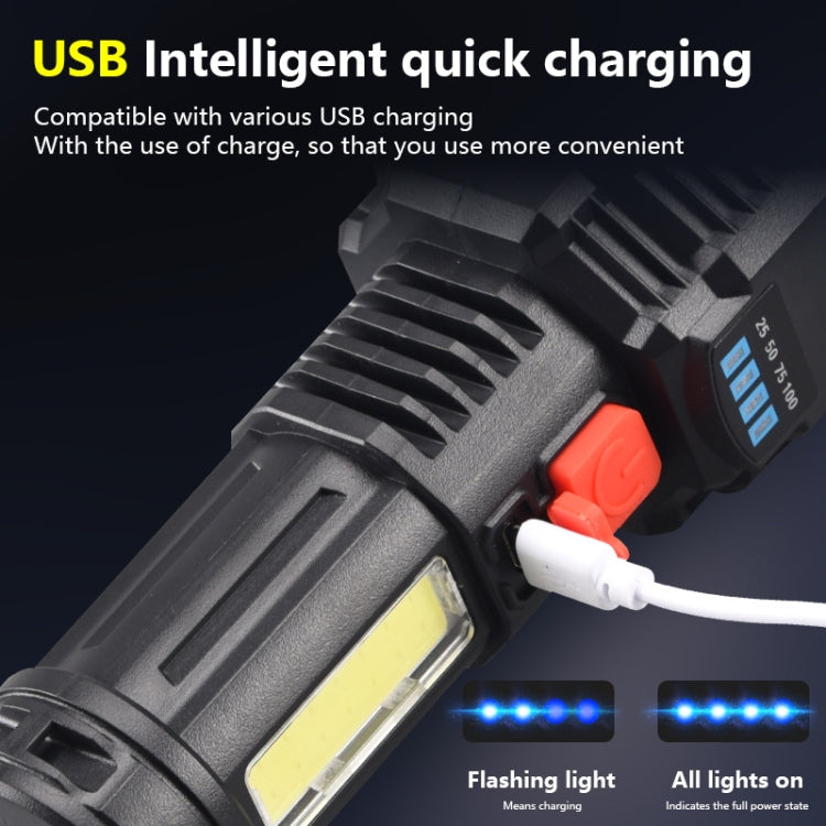 Strong Bright 5 Core LED Flashlight USB Rechargeable Powerful Torch