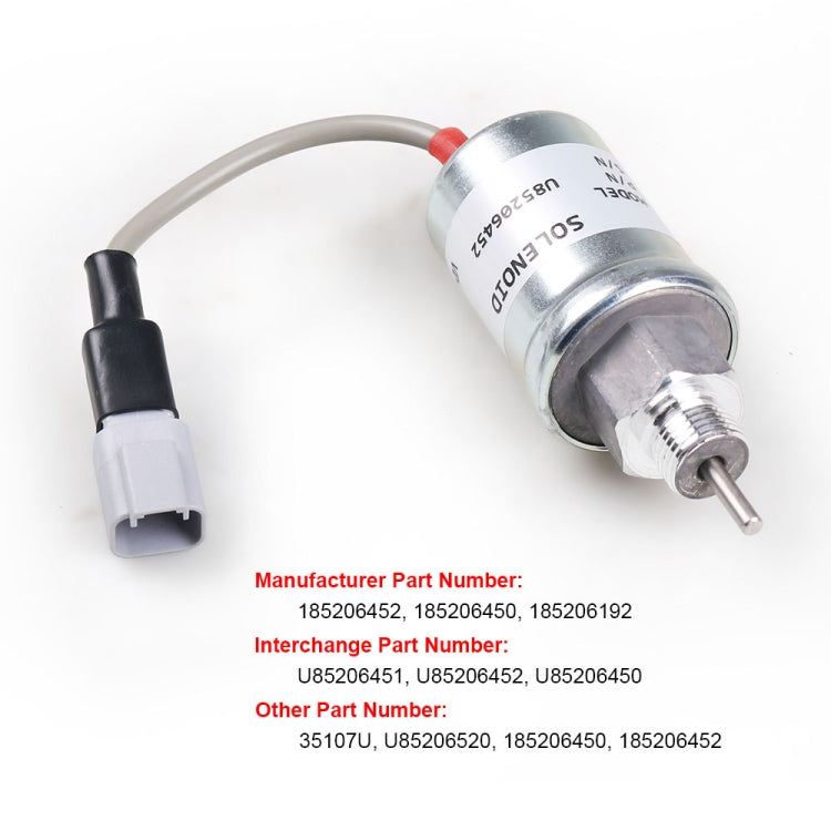 For Perkins 8000 Excavator Flameout Solenoid Valve U85206451