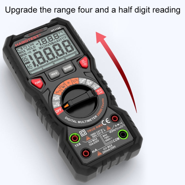 HABOTEST HT118E Handheld High-precision Full Gear Fire Prevention Digital Multimeter