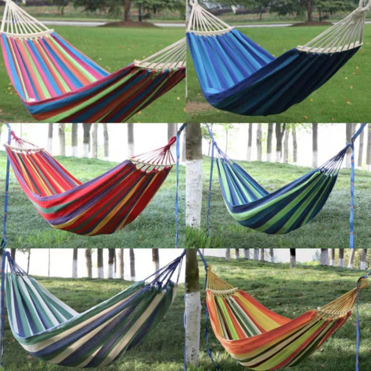 Outdoor Double Thickened Canvas Hammock Indoor Swing with Detachable Curved Rod