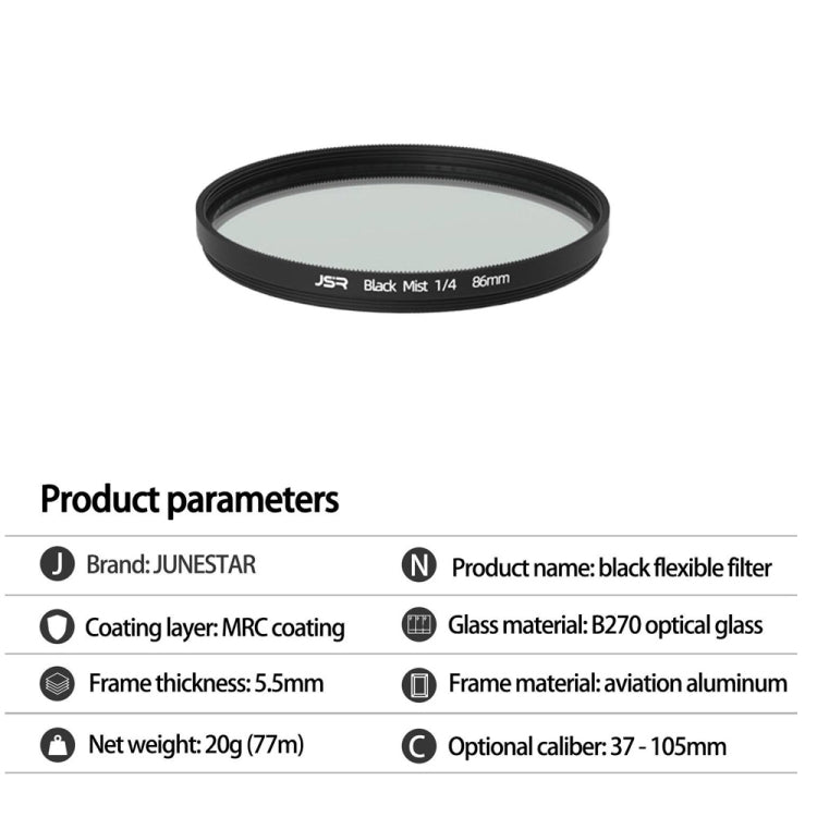 JSR Black Mist Filter Camera Lens Filter