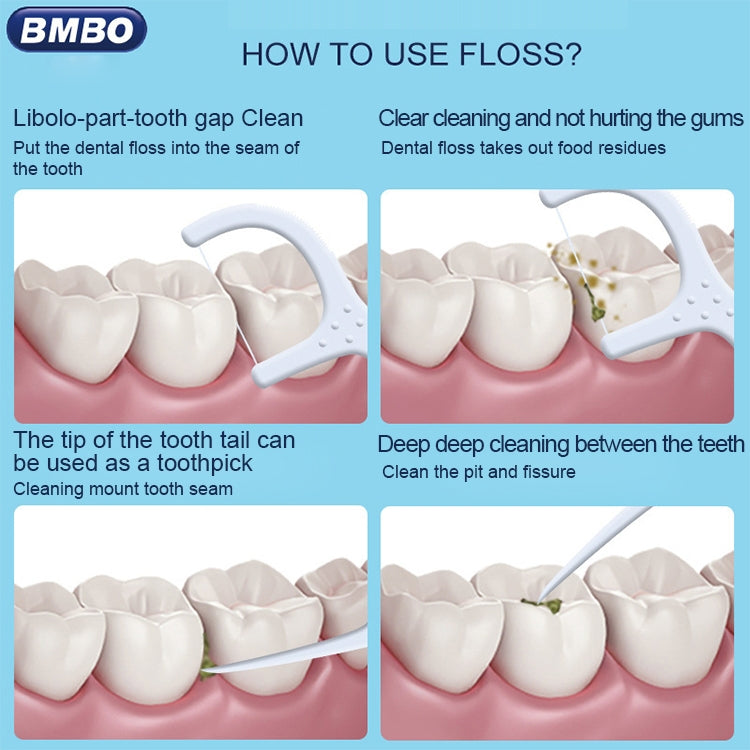 BMBO Portable Boxed Care Floss Stick Disposable Dental Care Floss Stick