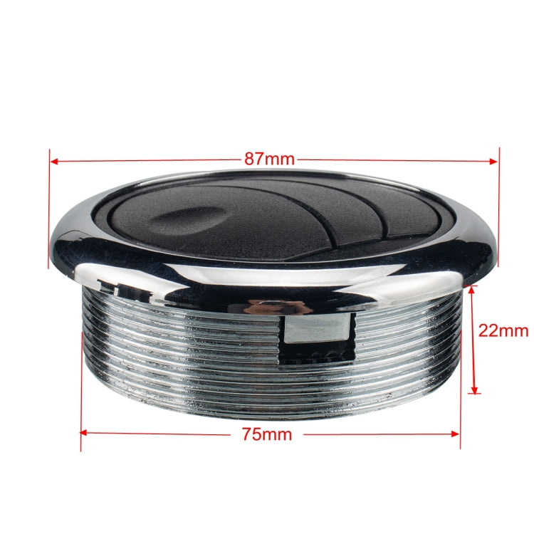 Overall Type 75mm AC Air Outlet Vent for RV Bus Boat Yacht, Thread Height: 22mm