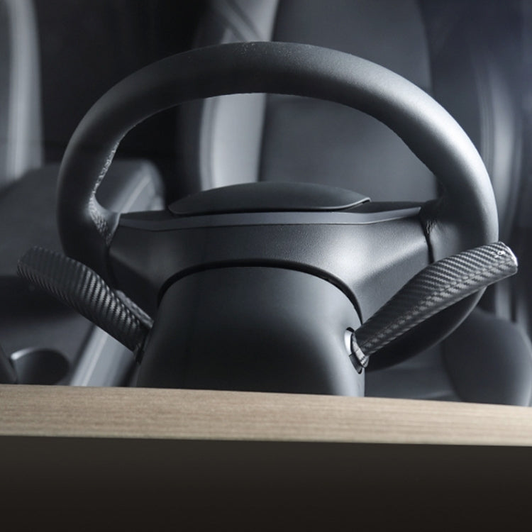 For Tesla Model 3 / Y 2pcs/Set Car Turn Signal Lever Carbon Fiber Pattern Protective Cover