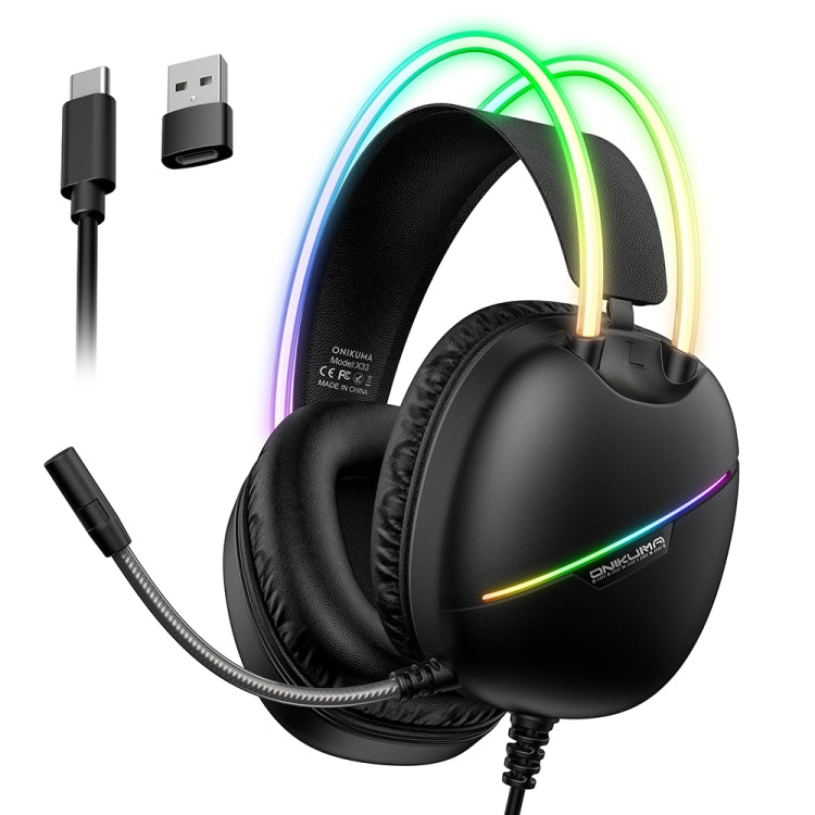 ONIKUMA X33 Head-mounted RGB Light E-Sports Gaming Headset, Cable Length: 2m