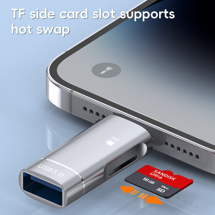 2 in 1 Type-C to USB and TF Card Reader Adapter