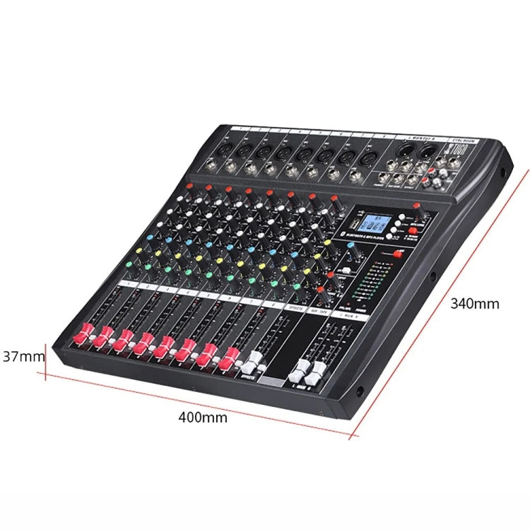XTUGA CT80X 8-Channels Audio Mixer DJ Mixing Console with 48V Power Supply