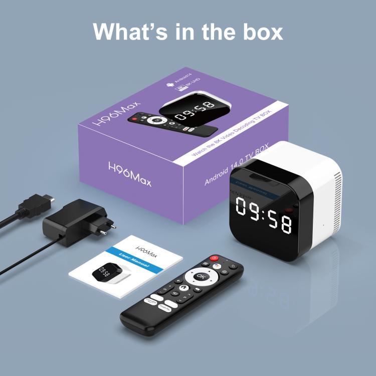 H96Max 8K UHD Android 14 Smart TV Box with Remote Control, Allwinner H728 Octa-Core