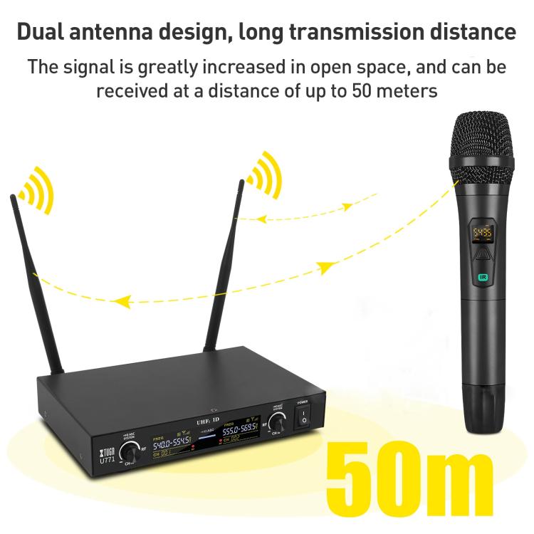 XTUGA U-771 UHF Lapel Two Way Radio Wireless Microphone