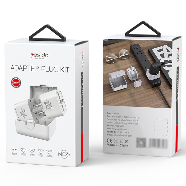 Yesido MC25 750W Universal Multifunction Travel Plug Adapter Kit with Storage Case