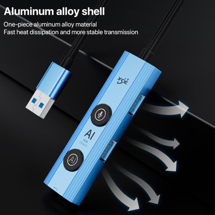 YCE V295A 5 in 1 USB3.0 HUB Adapter AI Docking Station