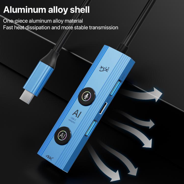 YCE V297A 7 in 1 USB-C / Type-C HUB Adapter AI Docking Station Support 8K Output