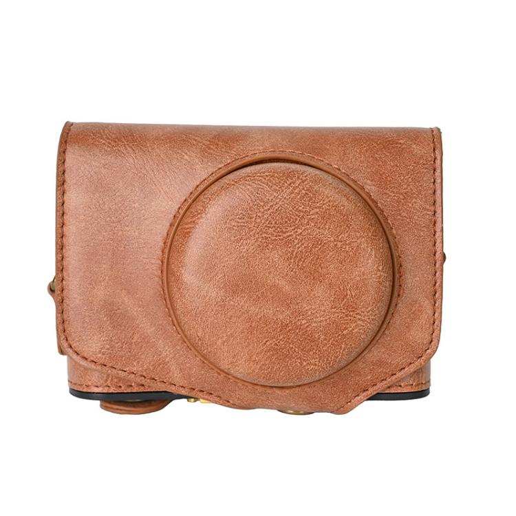 Retro Pull Up Leather Full Body Camera Case Bag with Strap