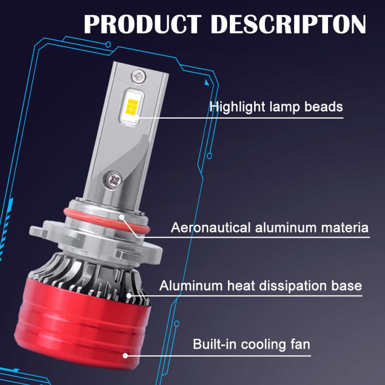 2pcs 25W 2500lm 6000K Car LED Headlight Bulb