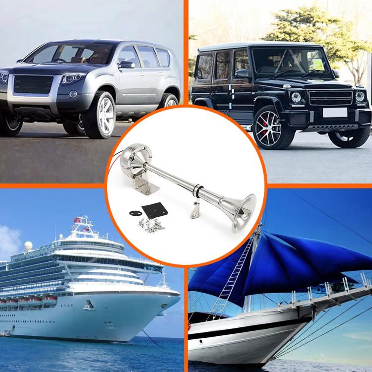 12V 125dB Car / Truck / Boat Stainless Steel Electric Horn with Mounting Bracket