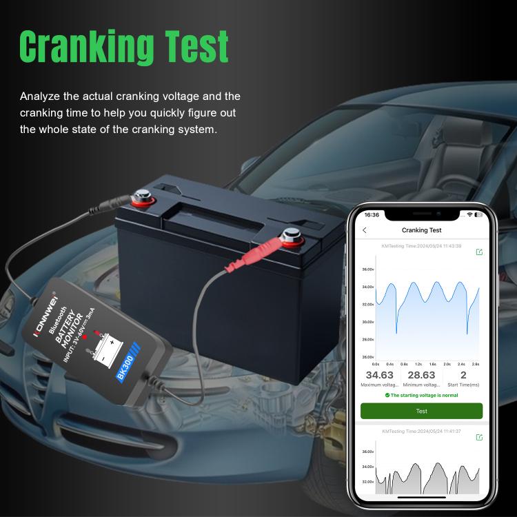 KONNWEI BK300 6V / 12V / 24V Car Bluetooth 5.0 Battery Monitor Diagnostic Tool