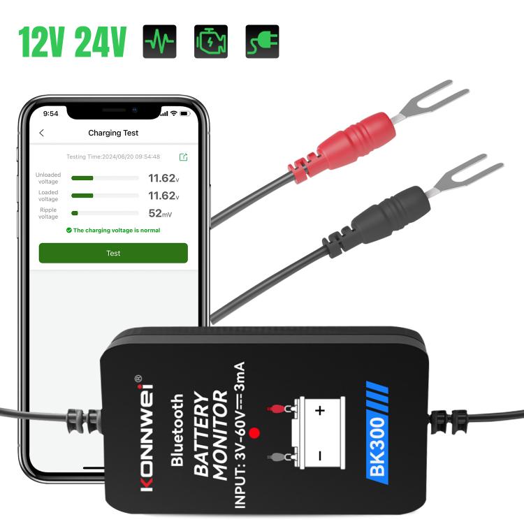 KONNWEI BK300 6V / 12V / 24V Car Bluetooth 5.0 Battery Monitor Diagnostic Tool