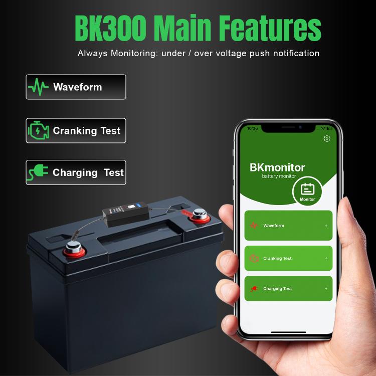 KONNWEI BK300 6V / 12V / 24V Car Bluetooth 5.0 Battery Monitor Diagnostic Tool